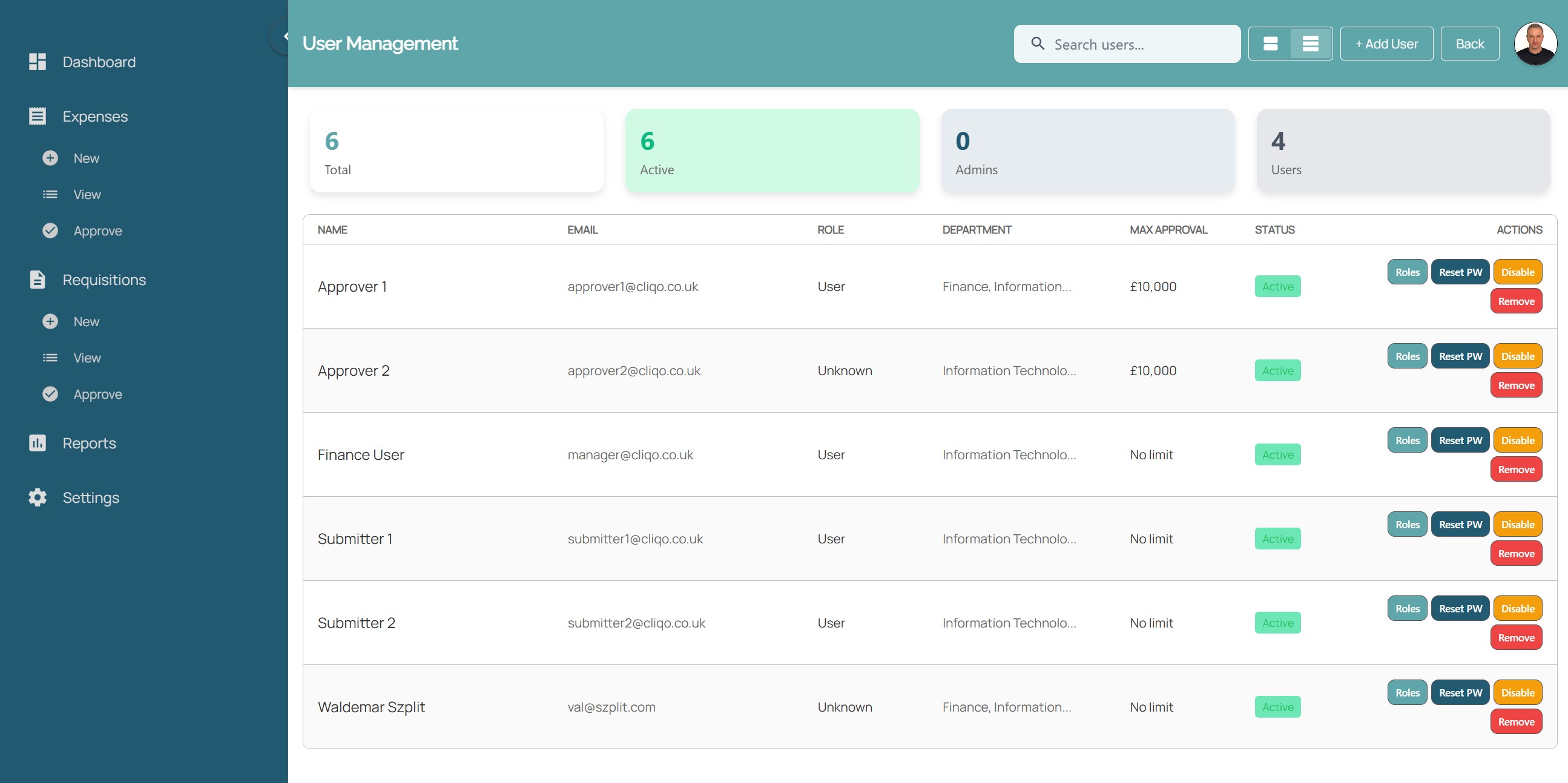 Business Central expense claim awaiting approval before posting as a Purchase Invoice